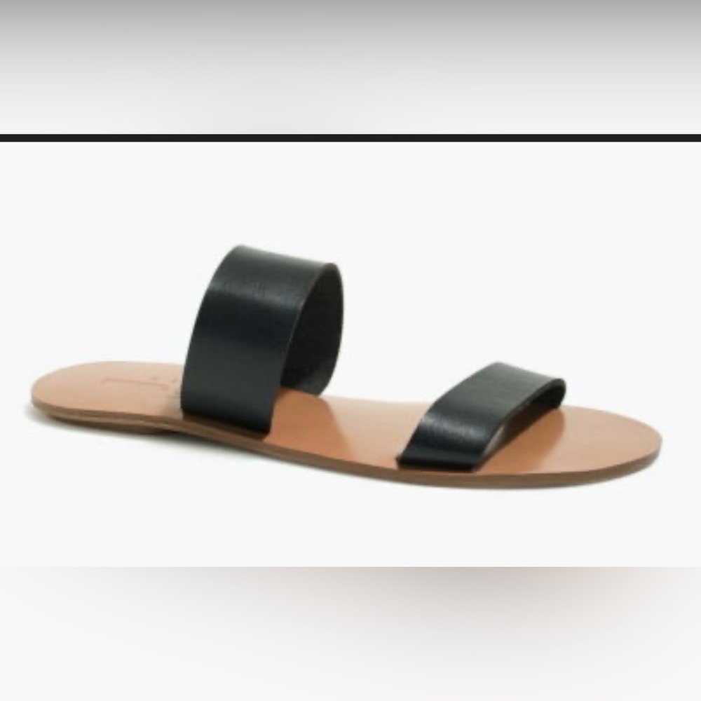 J Crew Revella Babco Black Double-Strap Slide Sandal